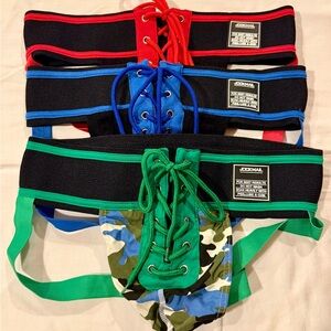 Set of 3 Jockmail Jockstraps Like New Lace Up